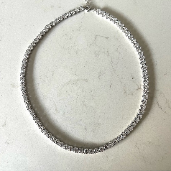 NEW Diamonique Sterling Silver Tennis Necklaces - Picture 6 of 7